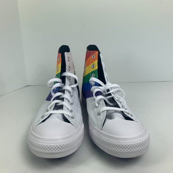 Converse Mens CTAS Hi Pride Canvas 167758C White/University Red/Multi NWB - Picture 2 of 11
